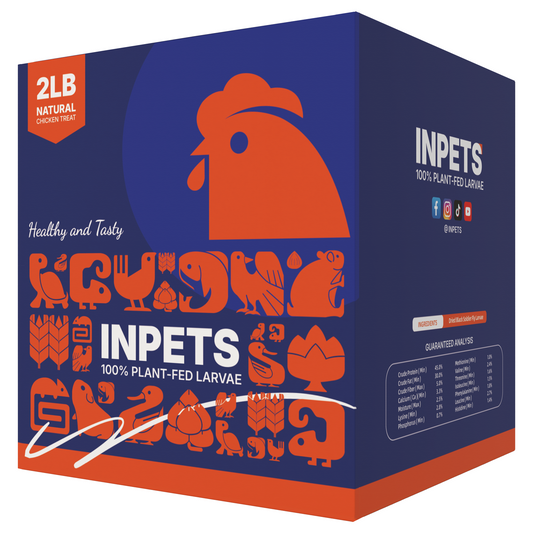 INPETS 100% Plant-Fed Dried Black Soldier Fly Larvae Chicken Treats, 2-lb box